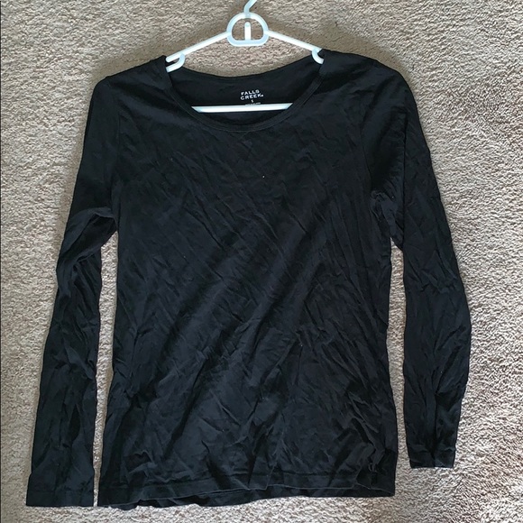 Falls Creek Plain Black Long Sleve Tee - Picture 2 of 2